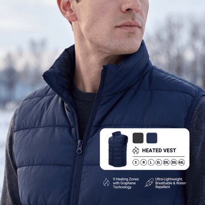 Heated Vest – 9 Heating Zones, USB Rechargeable &amp; Waterproof