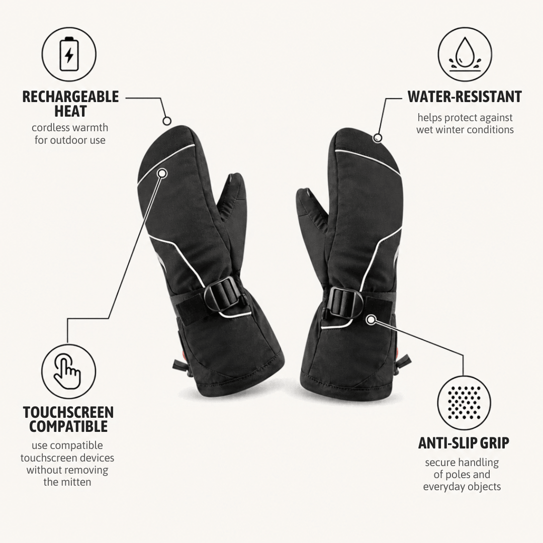 Rechargeable Waterproof Electric Heated Winter Mittens