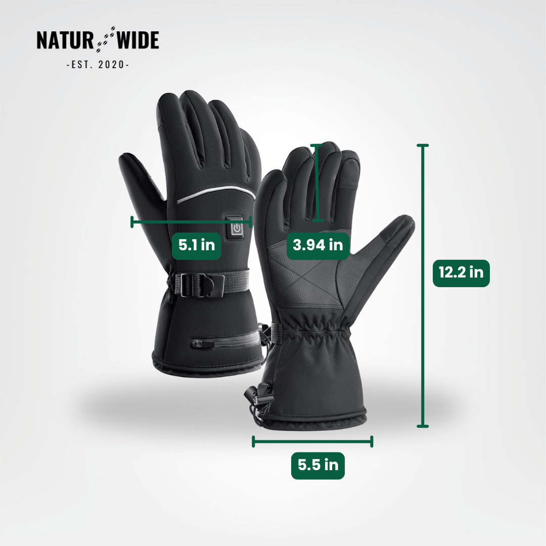 Heated Gloves – 3 Heat Levels, Waterproof &amp; Windproof