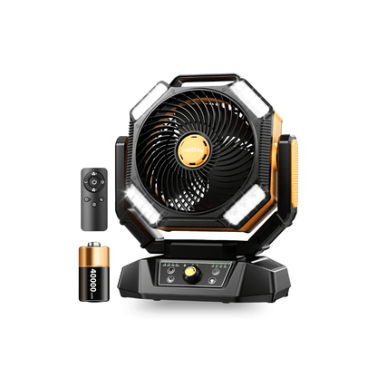 20000mAh Camping Fan with LED Lantern – 8-Speed Rechargeable Fan