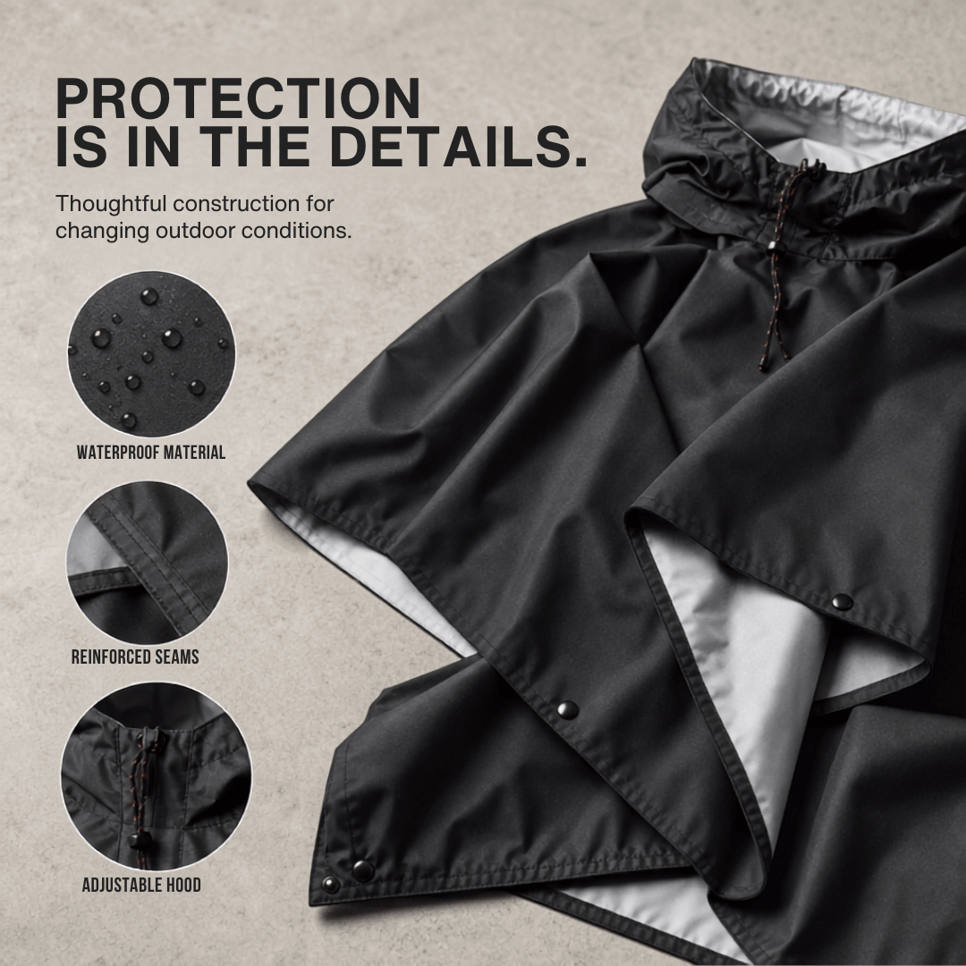 3 in 1 rain poncho – protection for all weather conditions