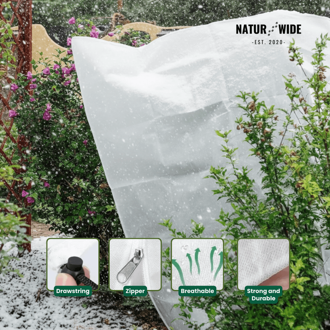 Winter Plant Protection Bag – Fleece Frost Cover with Zipper
