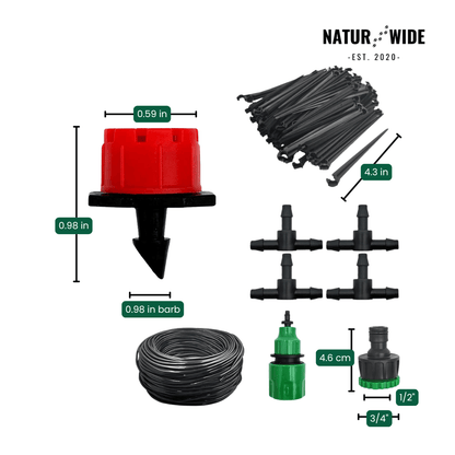 65ft Micro Drip Irrigation Kit – Adjustable Misting & Watering