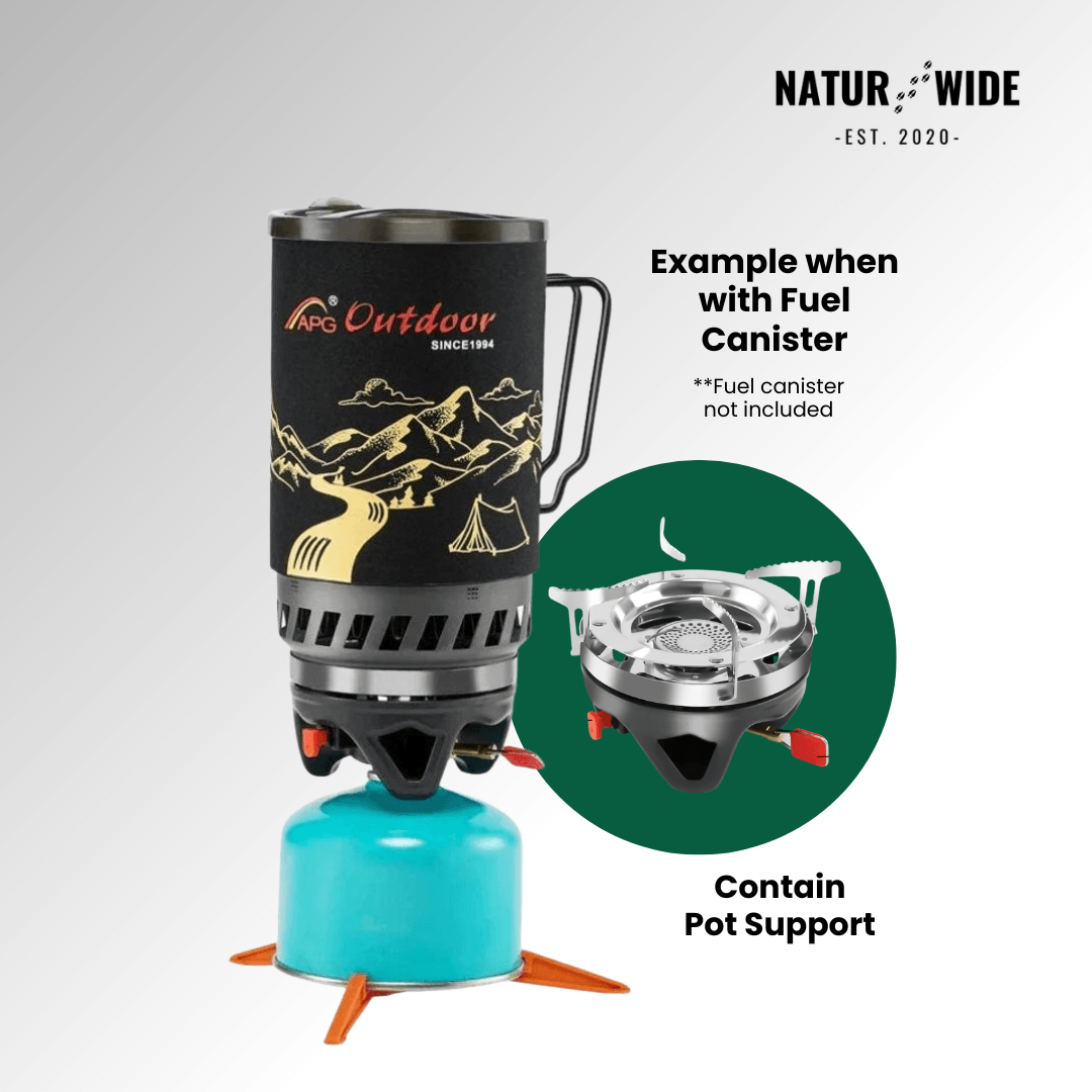 Portable 1.4L Camping Stove & Pot Cooking System