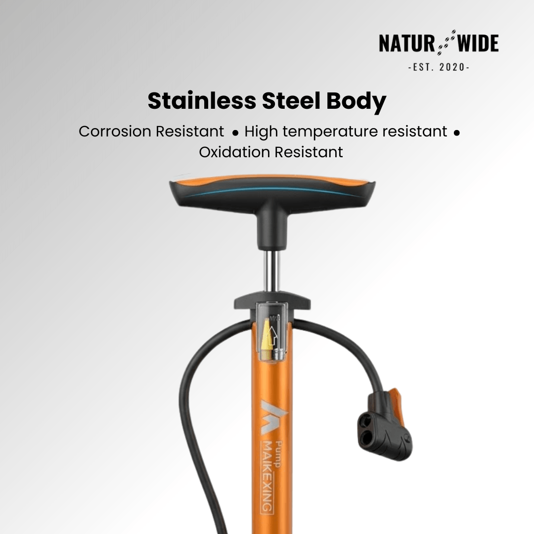 160PSI Portable Bike Pump with Gauge & 3-in-1 Nozzle