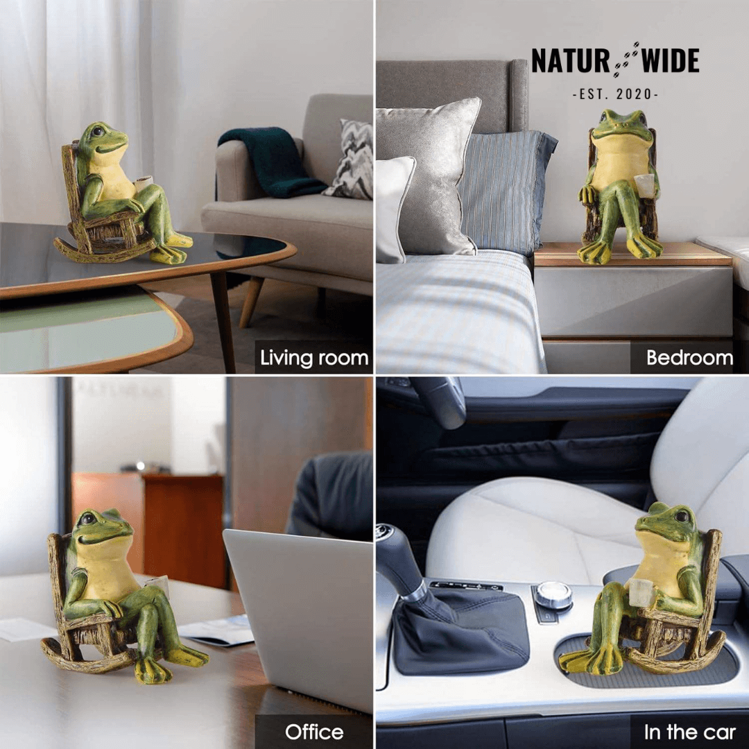 Solar Mini Frog Garden Statue - Glowing Outdoor Decor