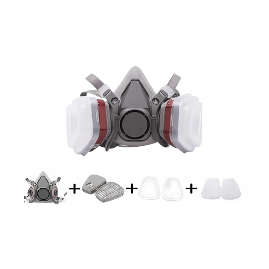 Half Face Respirator Gas Mask with Safety Glasses – Model 6200