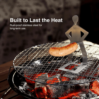 Stainless Steel Sausage Holder BBQ Hot Dog Grill Rack