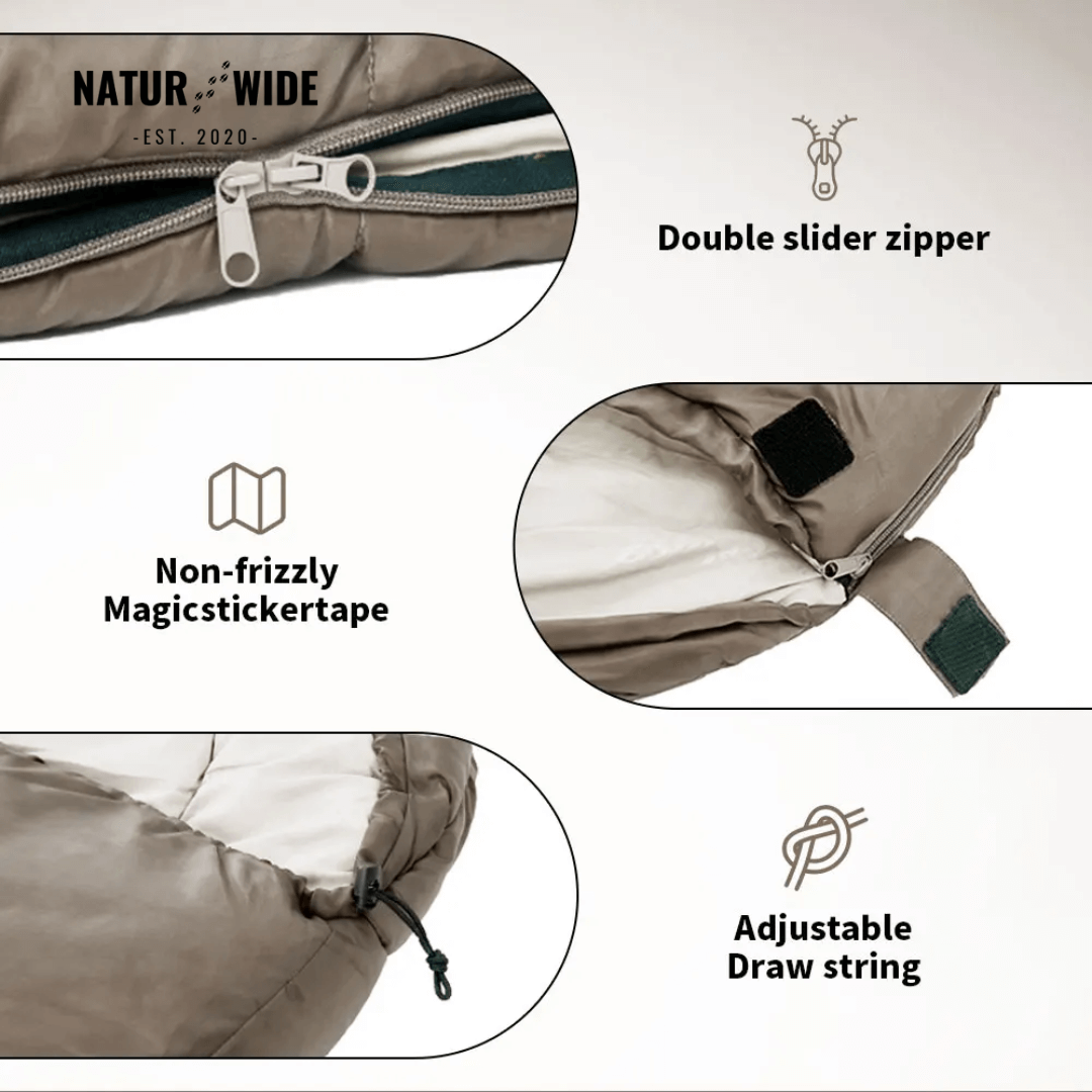 NaturWide Mummy Sleeping Bag – Lightweight &amp; Warm for Outdoor