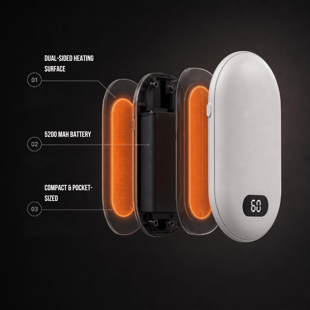 Double-Heat Hand Warmer – Rechargeable Pocket Warmer