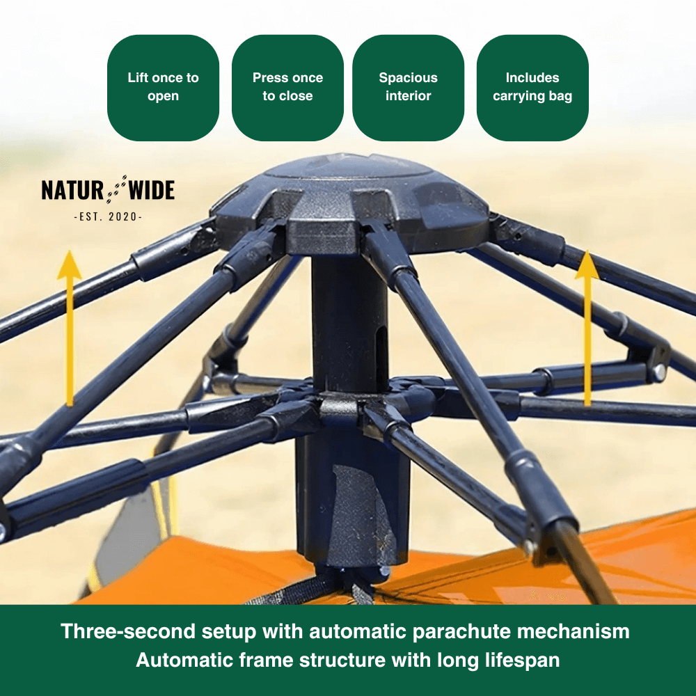 Naturwide Outdoor Tent - Automatic setup in 3 seconds