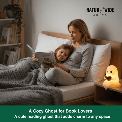 Cute Ghost Reading Lamp – 3D LED Night Light & Decor