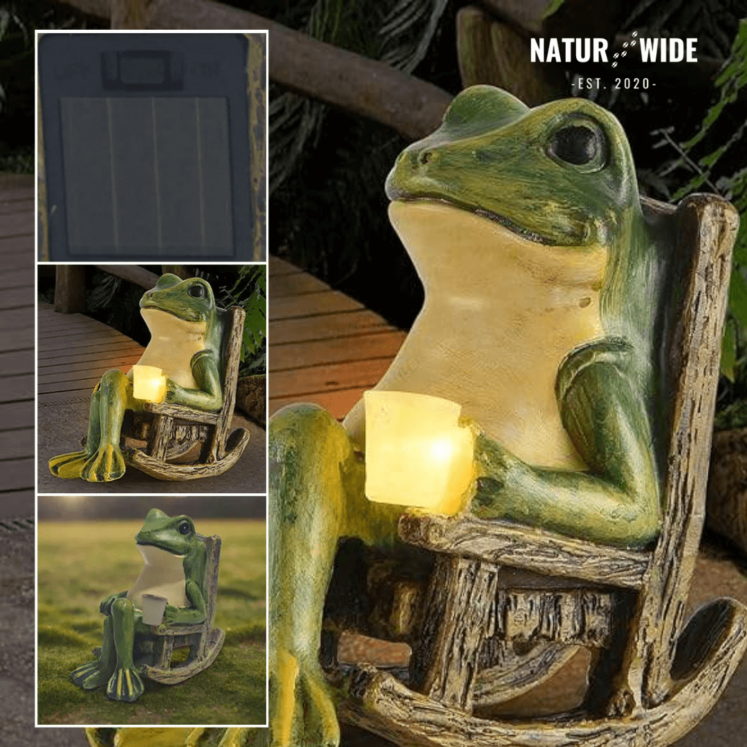 Solar Mini Frog Garden Statue - Glowing Outdoor Decor