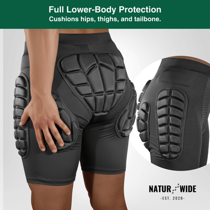 3D Padded Protective Shorts – Hip &amp; Tailbone Guard for Skiing