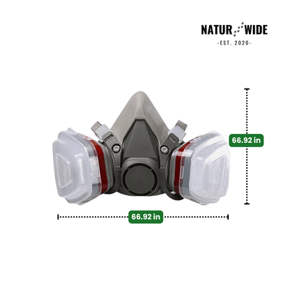 Half Face Respirator Gas Mask with Safety Glasses – Model 6200