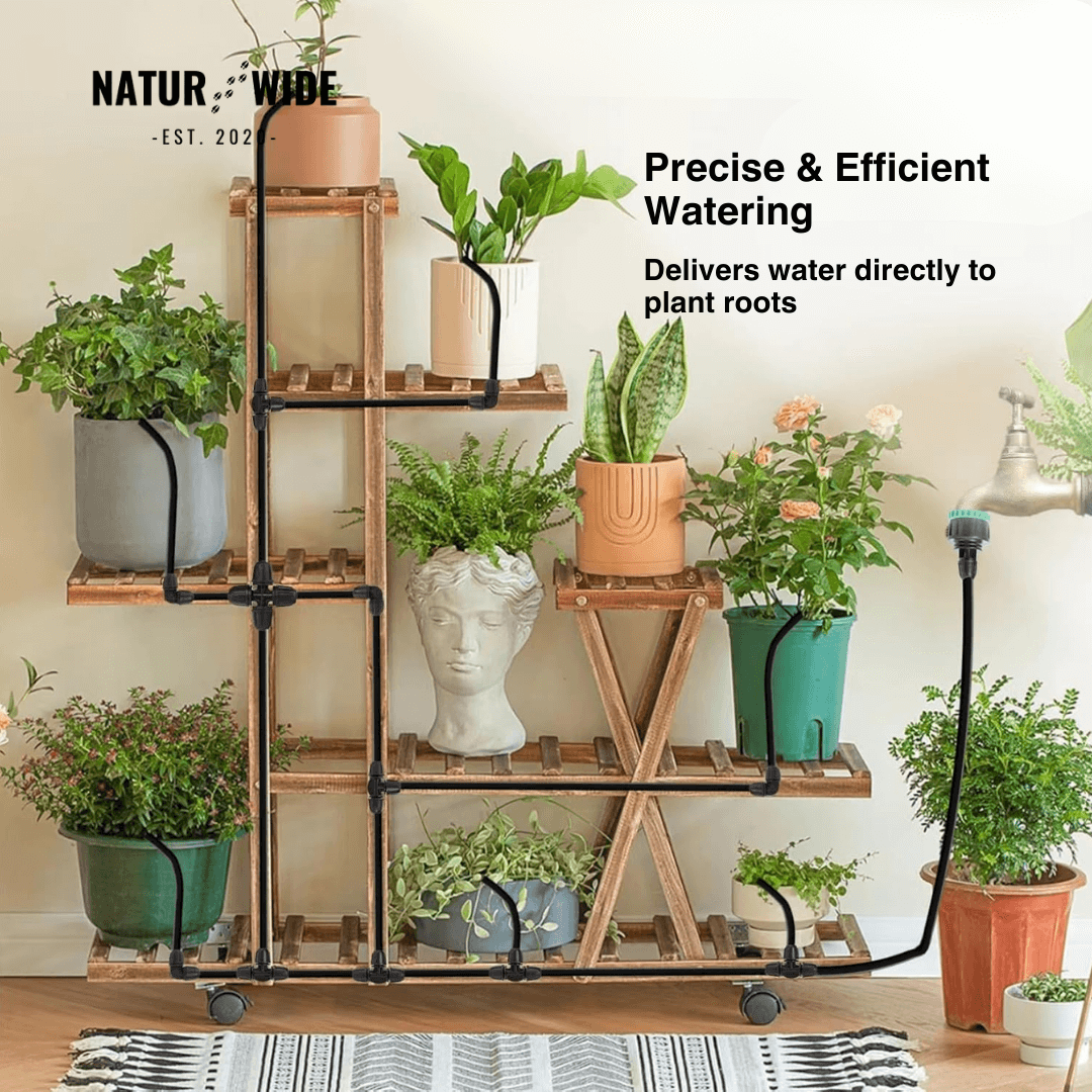 65ft Micro Drip Irrigation Kit – Adjustable Misting & Watering