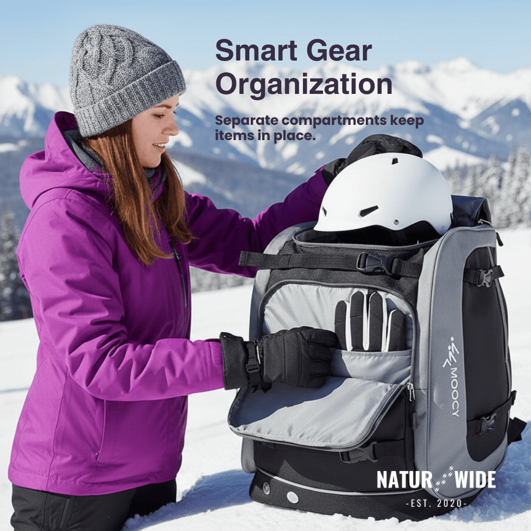 2200oz Ski Boot Bag Backpack – Large Capacity for Helmet, Boots &amp; Gear