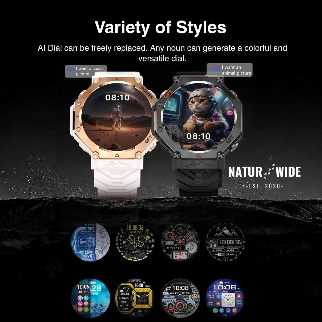 Military GPS Smart Watch – AMOLED, 10ATM, HD Bluetooth Call