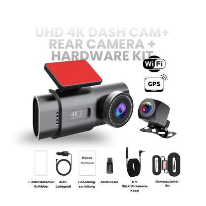 4K Dash Cam with Night Vision, Wi-Fi, GPS & 24H Parking Monitor