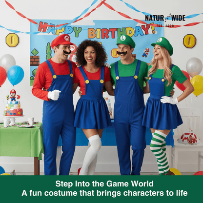 Mario & Luigi Cosplay Costume – Jumpsuit & Dress Set (Unisex)