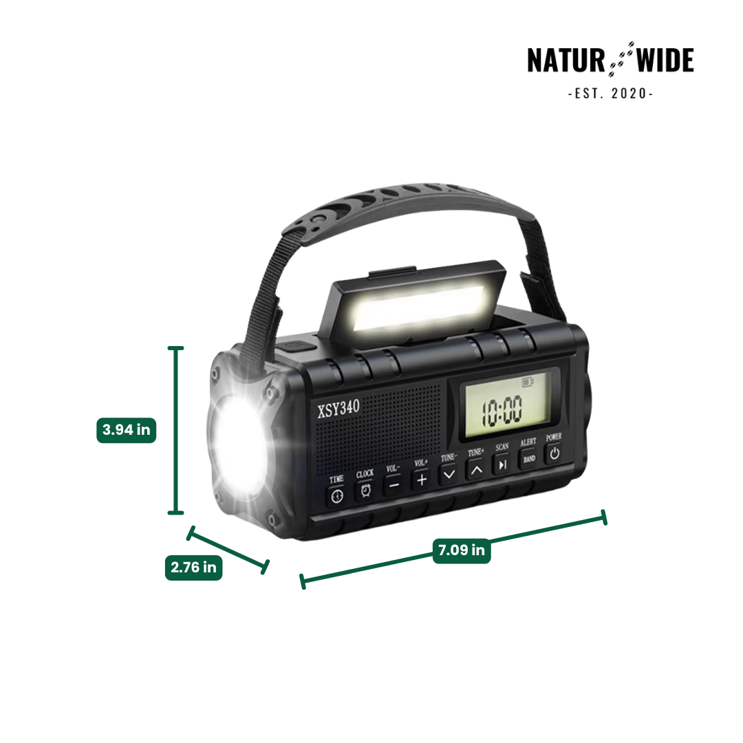 Emergency Crank Radio 10000mAh – Solar, Flashlight & SOS Alarm