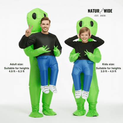 Inflatable Alien Costume – Funny “Pick Me Up” Illusion Suit