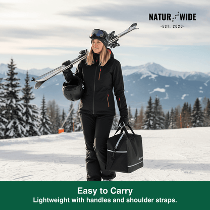 2-Piece Ski Bag Set – Ski Carrier &amp; Boot Bag Combo (Adjustable up to 80")