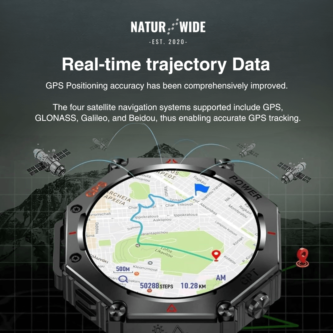 Military GPS Smart Watch – AMOLED, 10ATM, HD Bluetooth Call