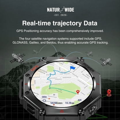 Military GPS Smart Watch – AMOLED, 10ATM, HD Bluetooth Call