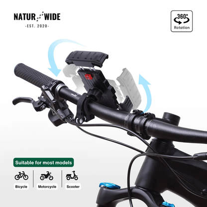 Secure Motorcycle & Bike Phone Mount - 1s Quick Lock