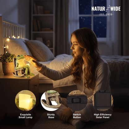 Solar Mini Frog Garden Statue - Glowing Outdoor Decor