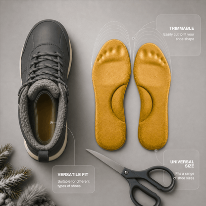 Winter Self-Heating Insoles – Memory Foam, Fur &amp; Extra Warm Shoe Inserts