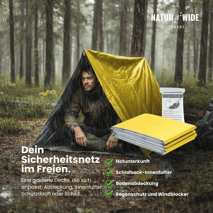 Emergency Survival Blanket – Gold/Silver Waterproof Thermal Rescue Foil