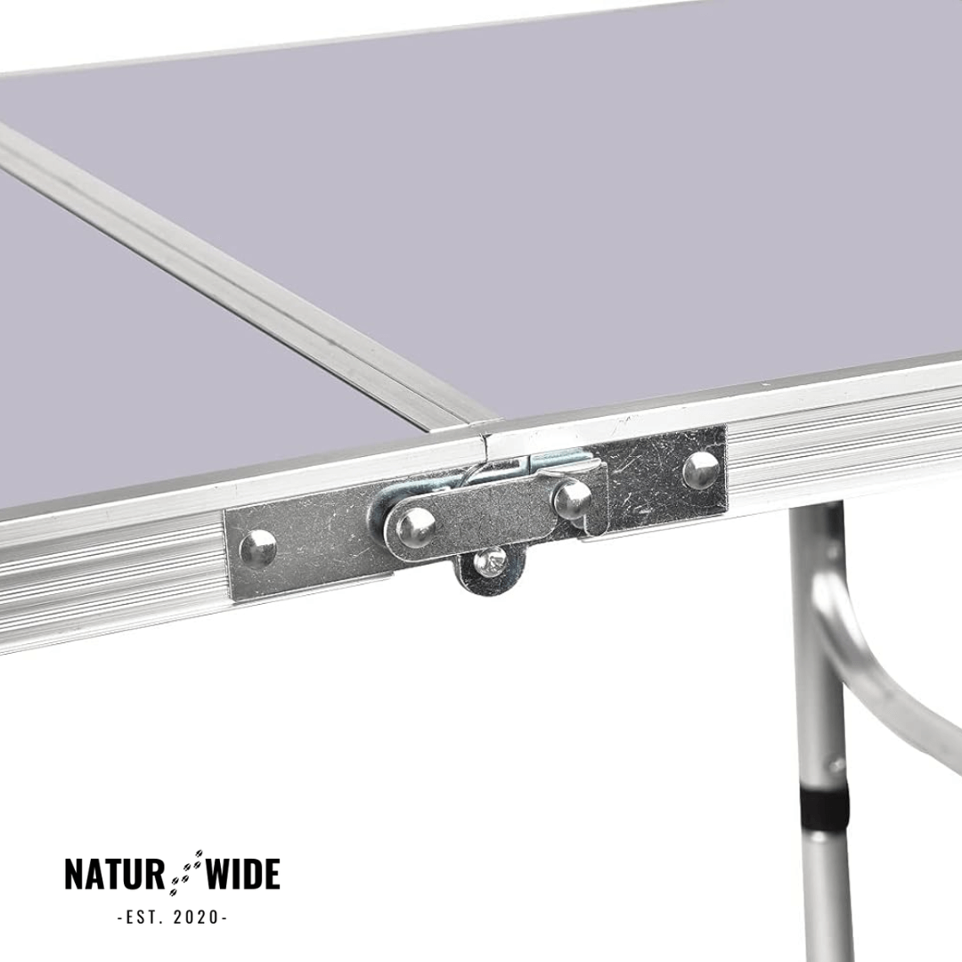 Adjustable Height Folding Camping Table – Portable Aluminum Picnic Desk