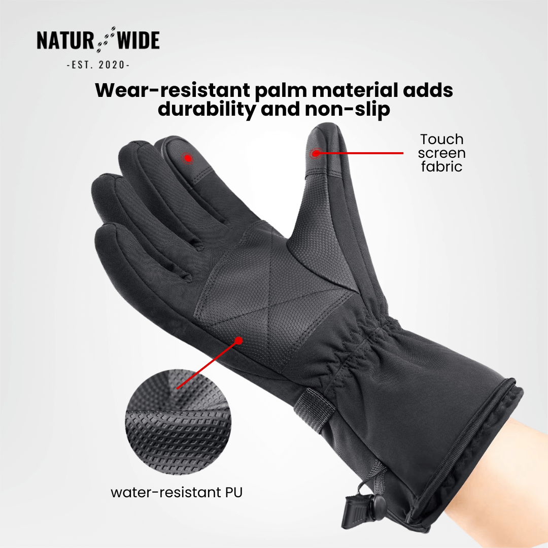Heated Gloves – 3 Heat Levels, Waterproof &amp; Windproof