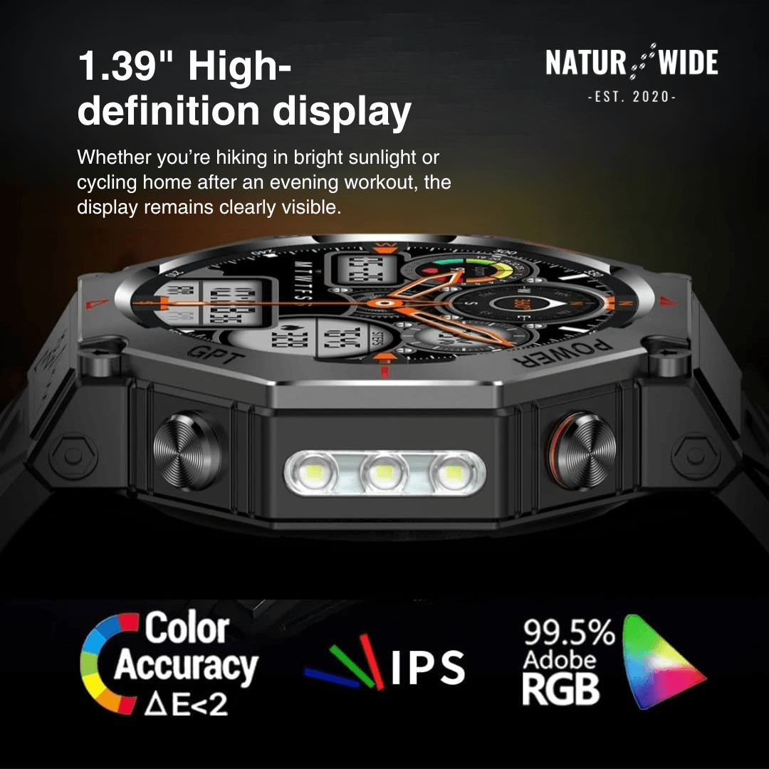 Military GPS Smart Watch – AMOLED, 10ATM, HD Bluetooth Call