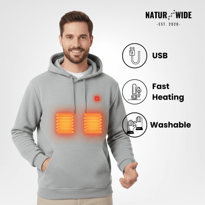 USB Heated Hoodie – Unisex Zip-Up with Thick Wool Lining