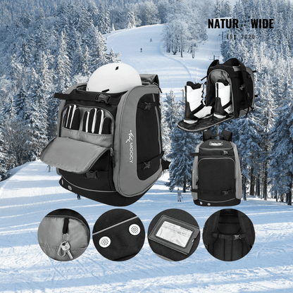 2200oz Ski Boot Bag Backpack – Large Capacity for Helmet, Boots &amp; Gear