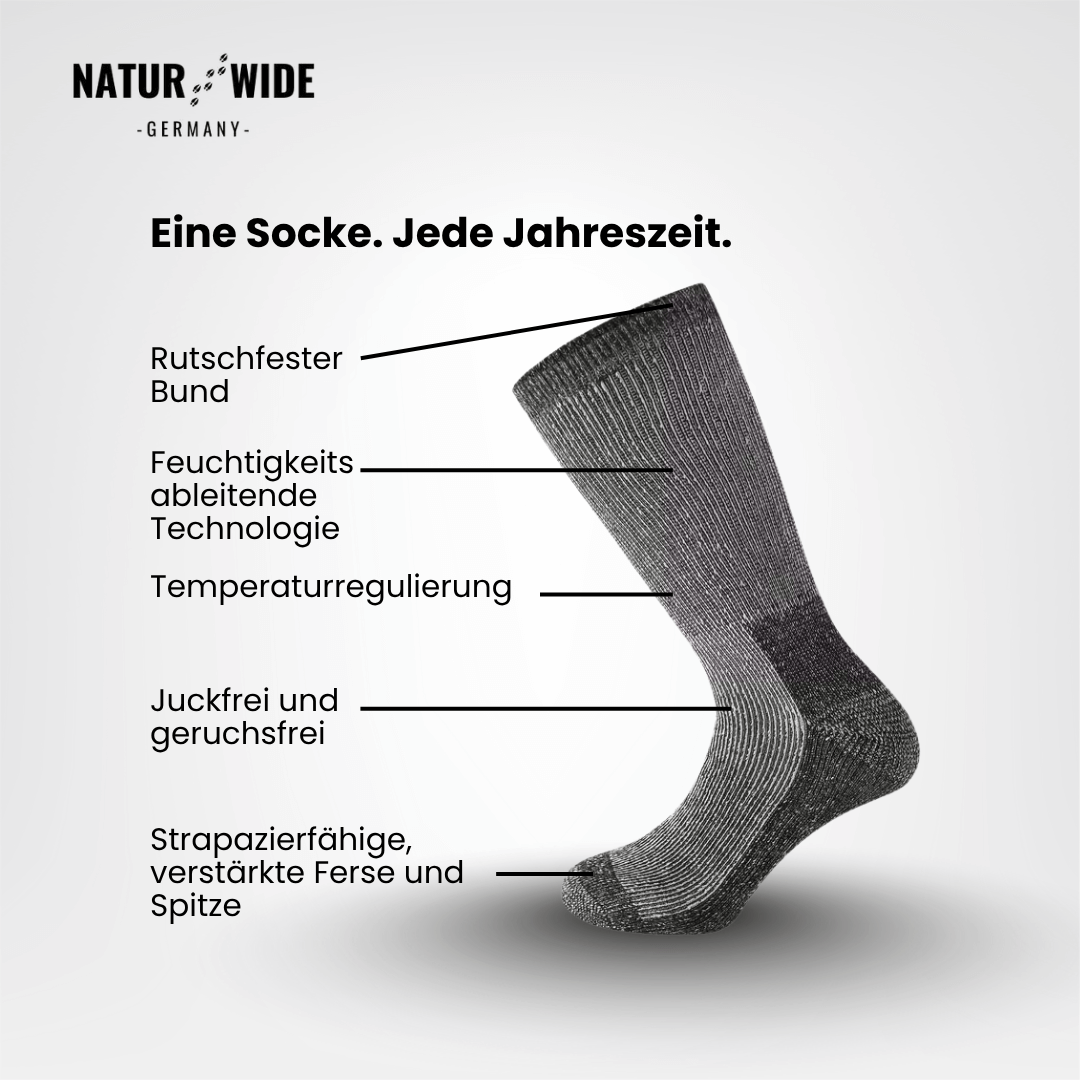 Naturwide Merino Wool Socks – 3-Pack for Men &amp; Women