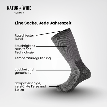 Naturwide Merino Wool Socks – 3-Pack for Men &amp; Women