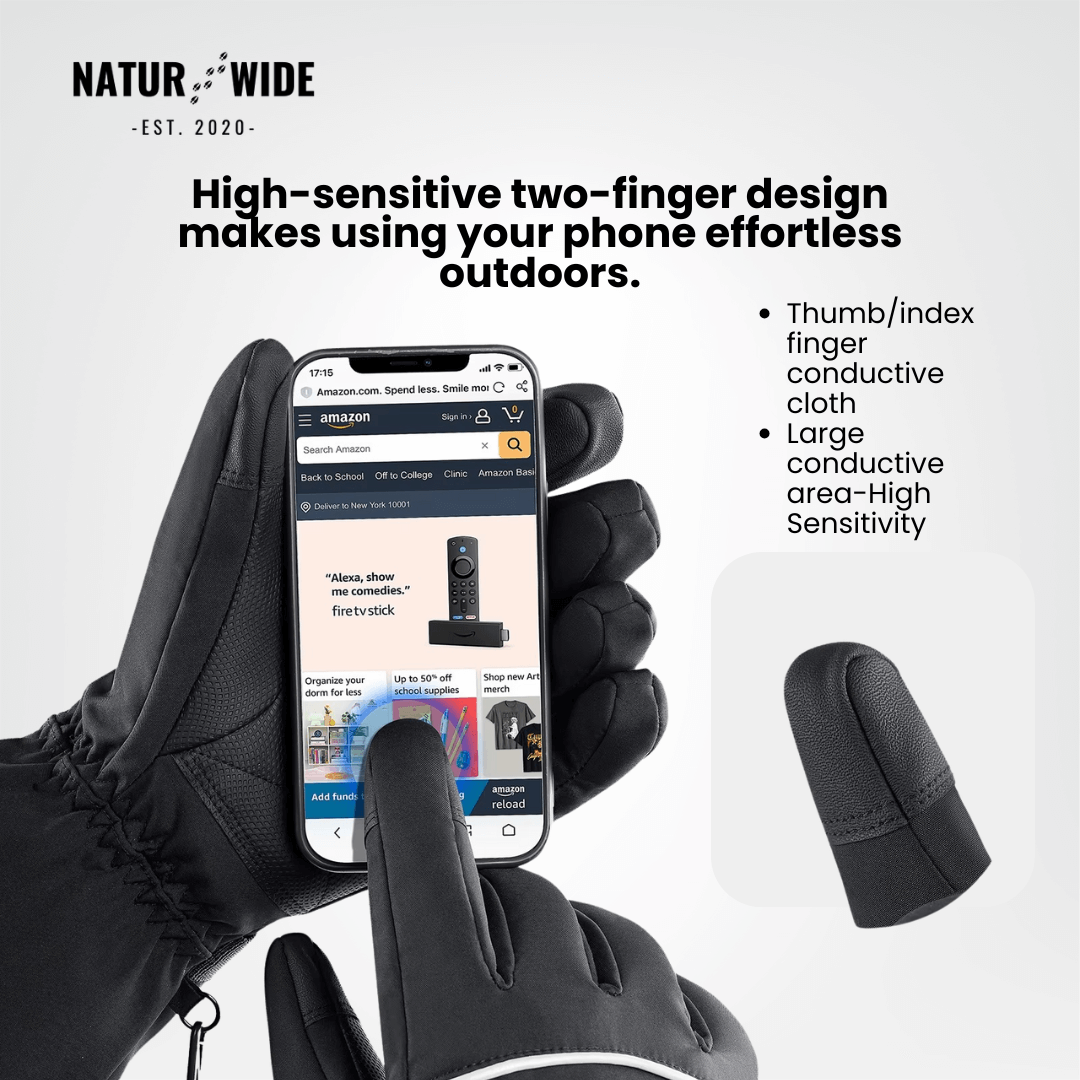 Heated Gloves – 3 Heat Levels, Waterproof &amp; Windproof