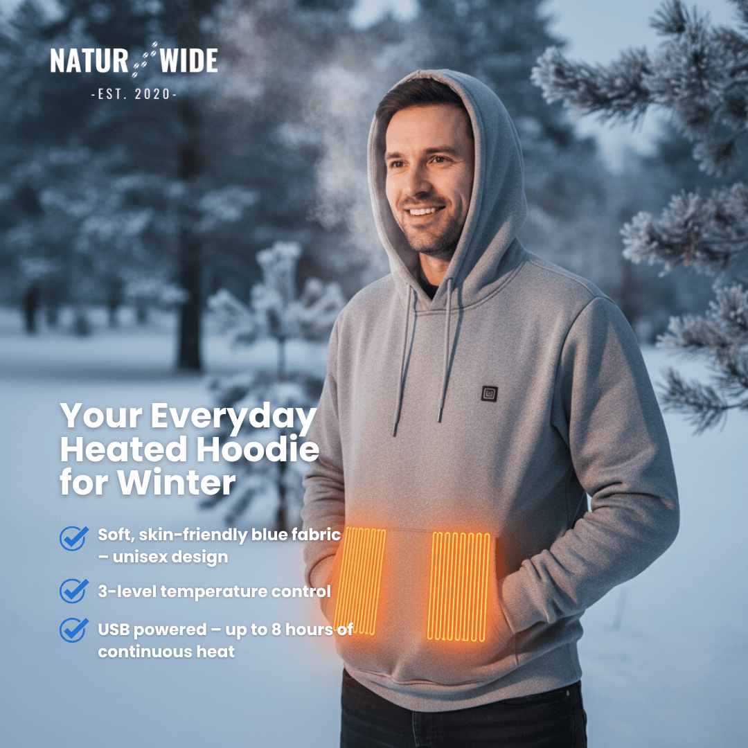 USB Heated Hoodie – Unisex Zip-Up with Thick Wool Lining