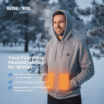 USB Heated Hoodie – Unisex Zip-Up with Thick Wool Lining