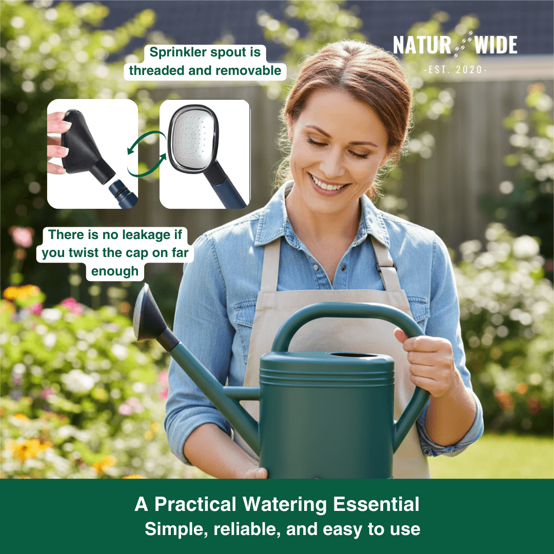 Garden Watering Can 1.3 Gallon – Long Spout & Sprinkler Head