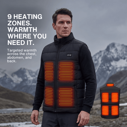Heated Vest – 9 Heating Zones, USB Rechargeable &amp; Waterproof