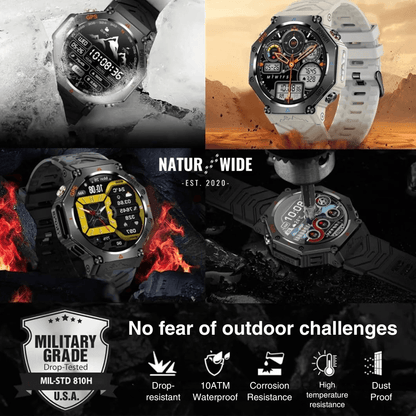 Military GPS Smart Watch – AMOLED, 10ATM, HD Bluetooth Call