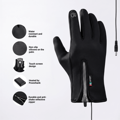 Heated Gloves (Power Bank Powered) – Waterproof &amp; Windproof
