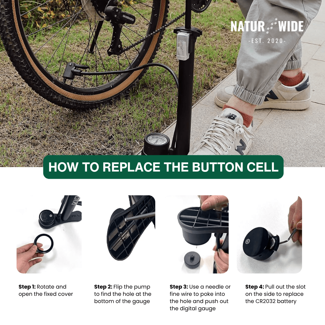 160PSI Portable Bike Pump with Gauge & 3-in-1 Nozzle