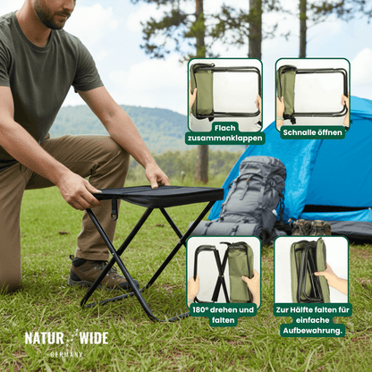 Foldable Camping Stool – Lightweight, Portable &amp; Durable with Carry Bag for Travel