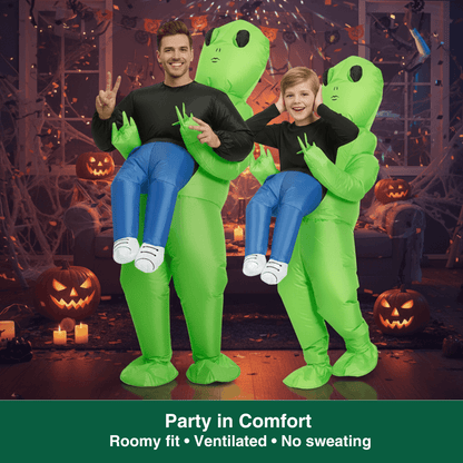 Inflatable Alien Costume – Funny “Pick Me Up” Illusion Suit